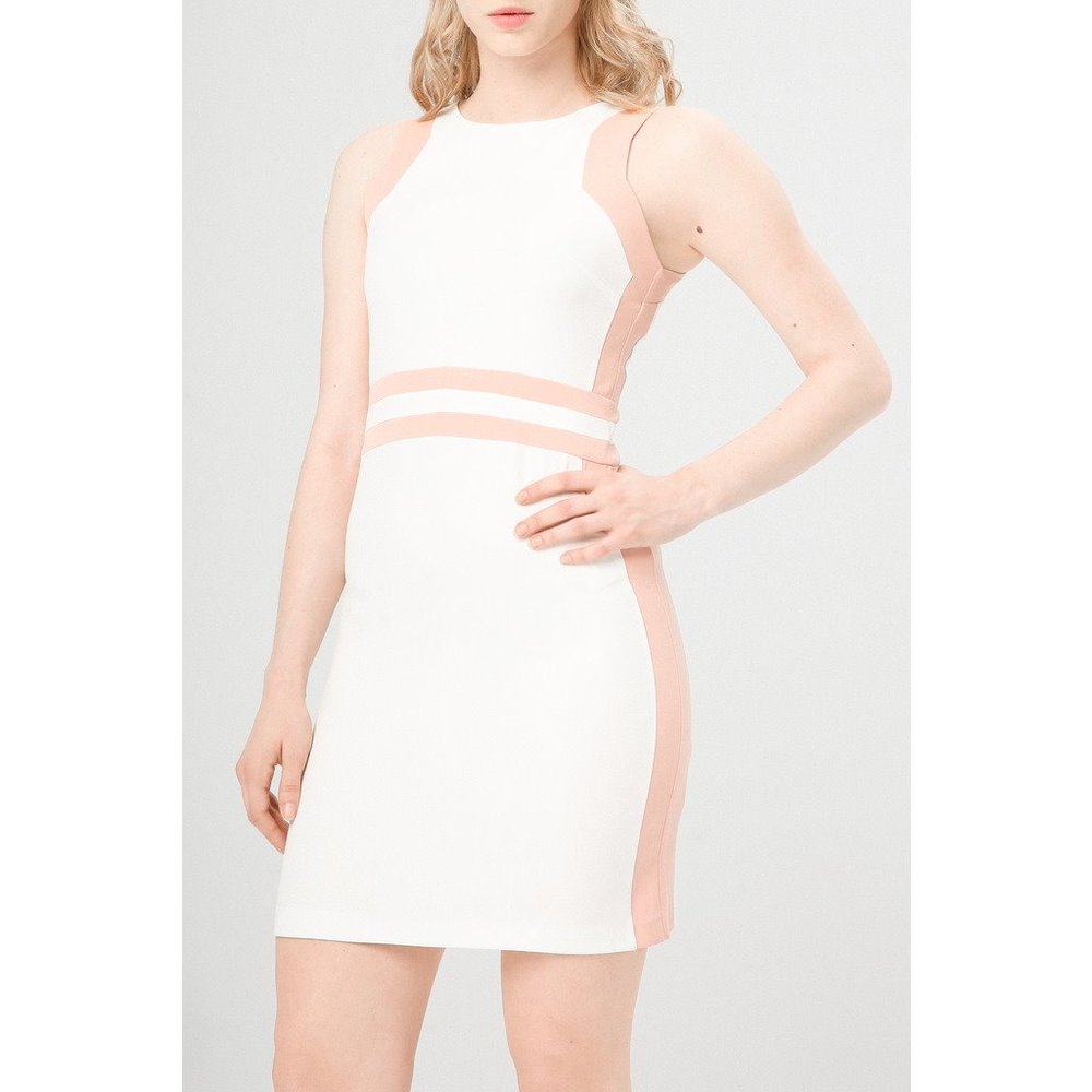 Fontana 2.0 White & Pink Sheath Dress - M